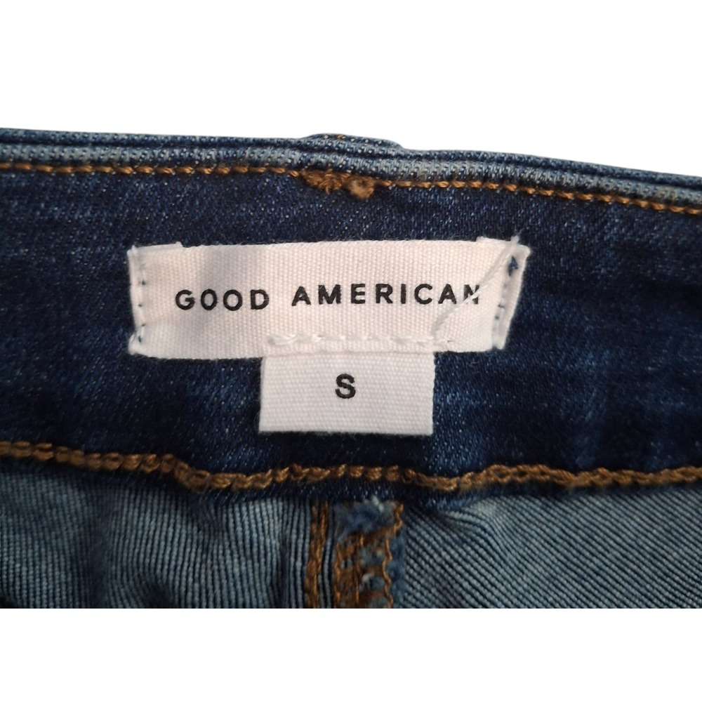 NWT Good American Pull On Jeans Women's Small Blue Stretch Good Legs Straight - Picture 5 of 12
